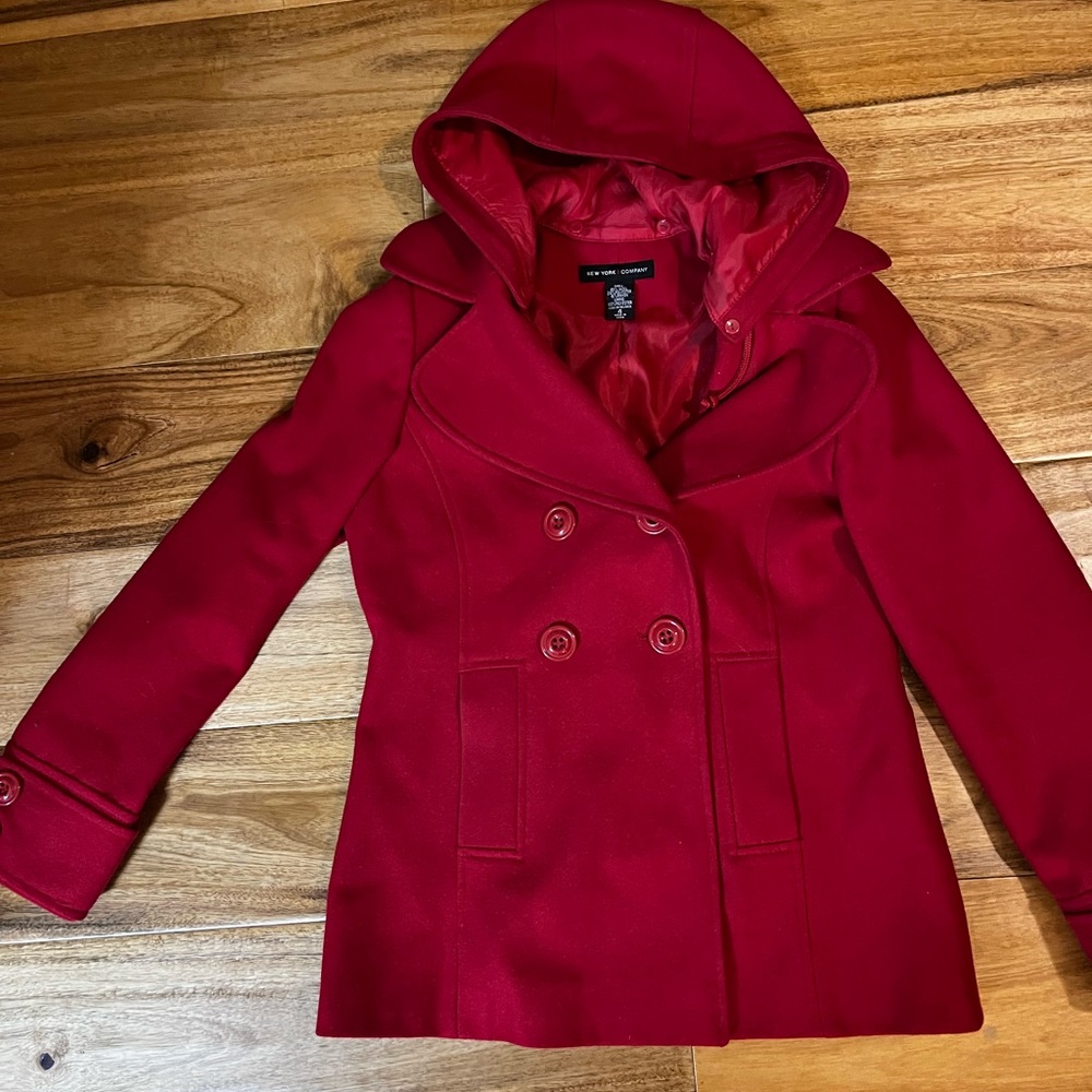 New York & Company red Peacoat